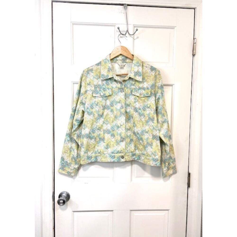 Christopher & Banks Lightweight Jacket Womens XL Floral‎ Butterfly Watercolor